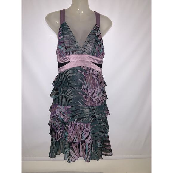 XOXO Collection Y2K Teal & Purple Ruffled Tiered Fairy Mini Dress Size 11/12 - Picture 1 of 9